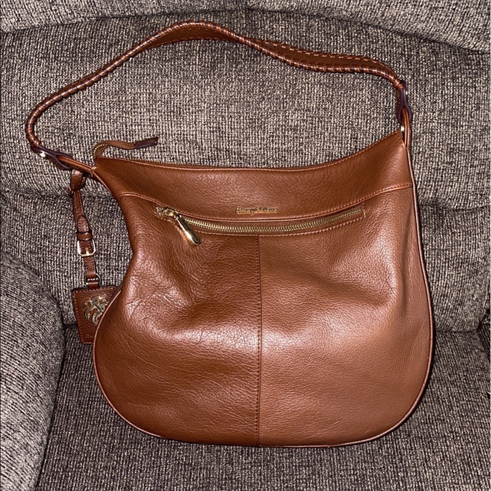 Tommy Bahama Brown Leather Shoulder Bag